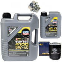 MotoröL Set 5W-40 6 Liter + ÖLfilter SM 5091 + Schraube FüR Mitsubishi L200 2.5