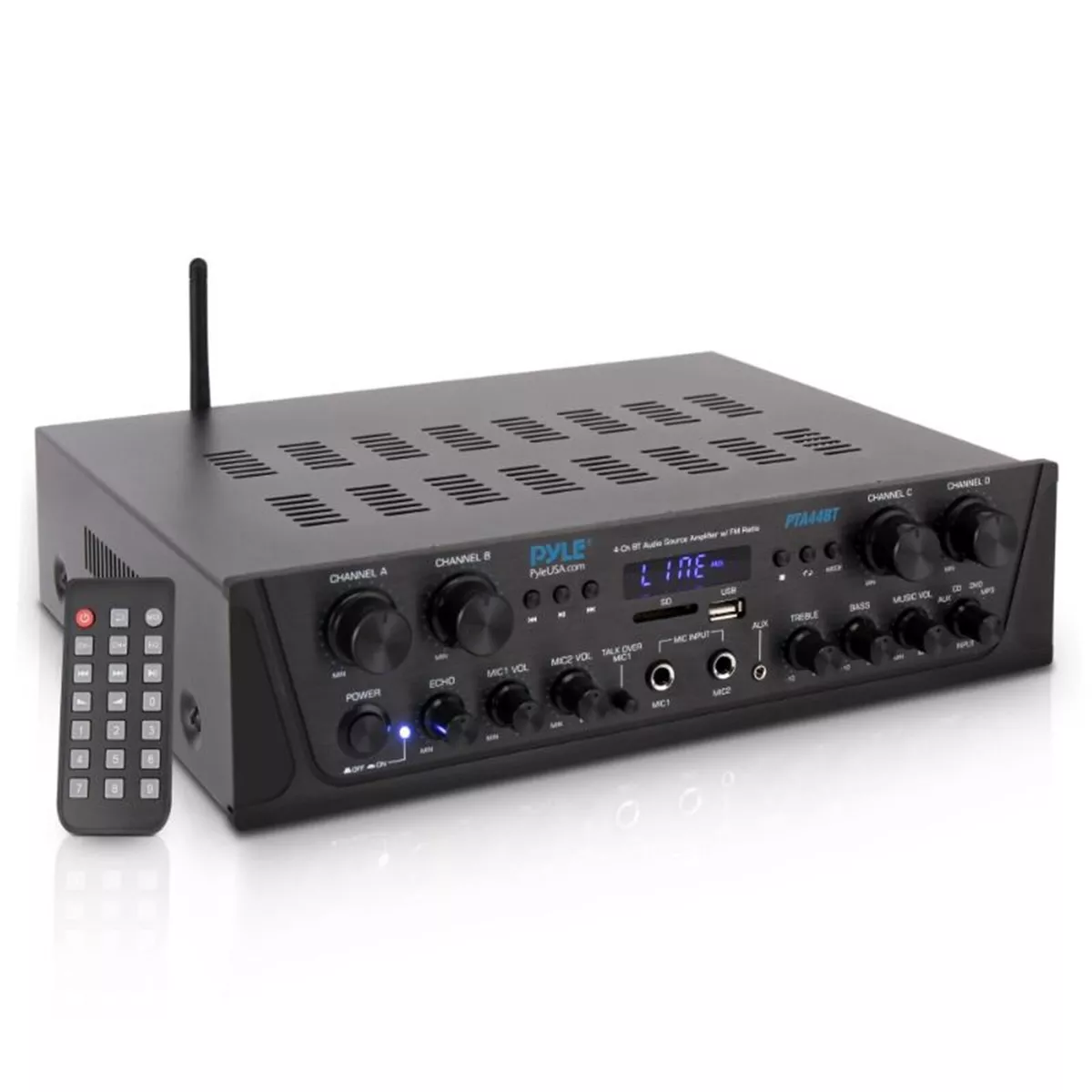 Pyle PTA44BT 4 Ch. Bluetooth Home Audio Amplifier 500W Receiver