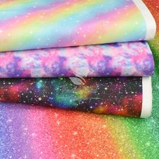 Galaxy Stardust Rainbow Digitally printed 100% Cotton Fabric - per Half Metre
