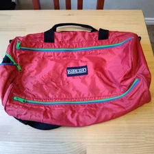 Vintage Lands End Nylon Duffle Bag Magenta