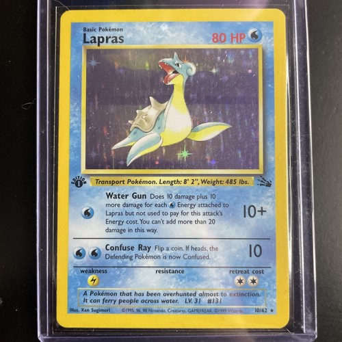Lapras 10/62 Fossil Holo 1st edition