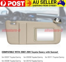 For Toyota Camry Aurion 07-11 Right Driver Side Sun Visor w/ Vanity Light Beige