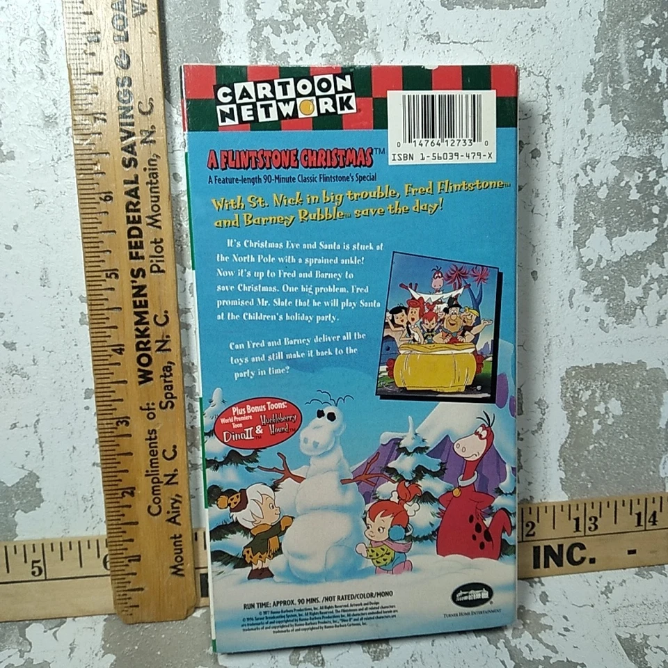 The Flintstones A Flintstone Christmas (VHS, 1996) Cartoon Network Movie Sealed - Image 4 of 4