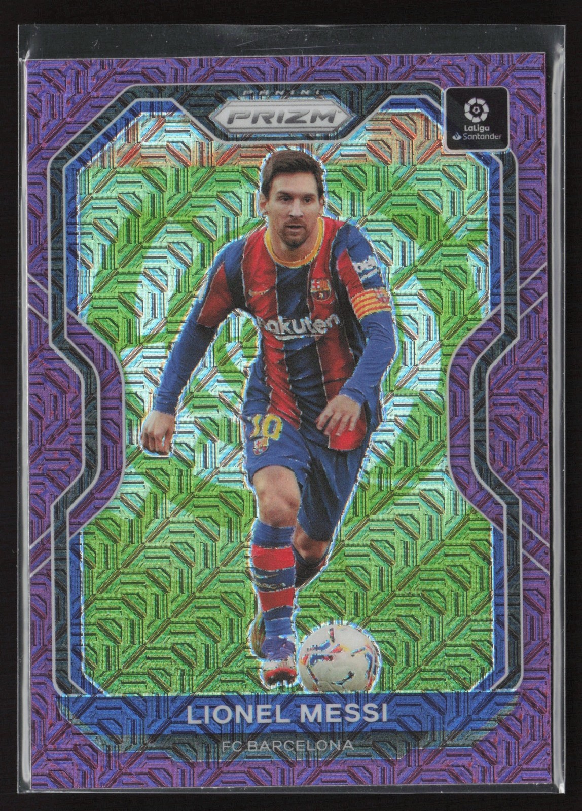 2021-22 PANINI PRIZM PURPLE MOJO PARALLEL LIONEL MESSI view 1