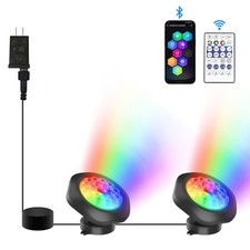 RGB Underwater Pond Lights, Super Bright 18 LED Submersible Fountain Lights C...
