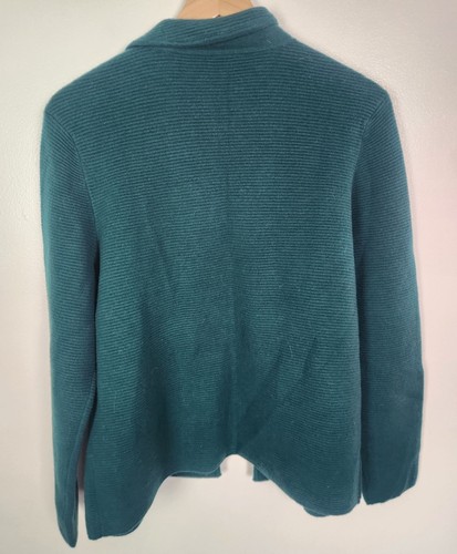 Talbots Women's Sz. M Teal Lambswool Blend Open Front Cardigan Sweater NWT - Picture 6 of 6