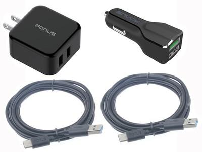 Fast Home Car Charger USB Cable Type-C 6ft Long Travel Power for Tablets