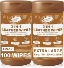 Air Jungles 3in1 Leather Cleaner Wipes 50 Count Pack of 2 