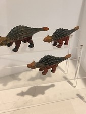 Lot Of 3 ANKYLOSAURUS Dinosaur Family Toys 2009 FIGURES Nice Used Cond Rare
