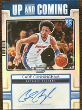 2021-22 Contenders Optic Cade Cunningham Up And Coming Auto RC /99 Rookie Silver