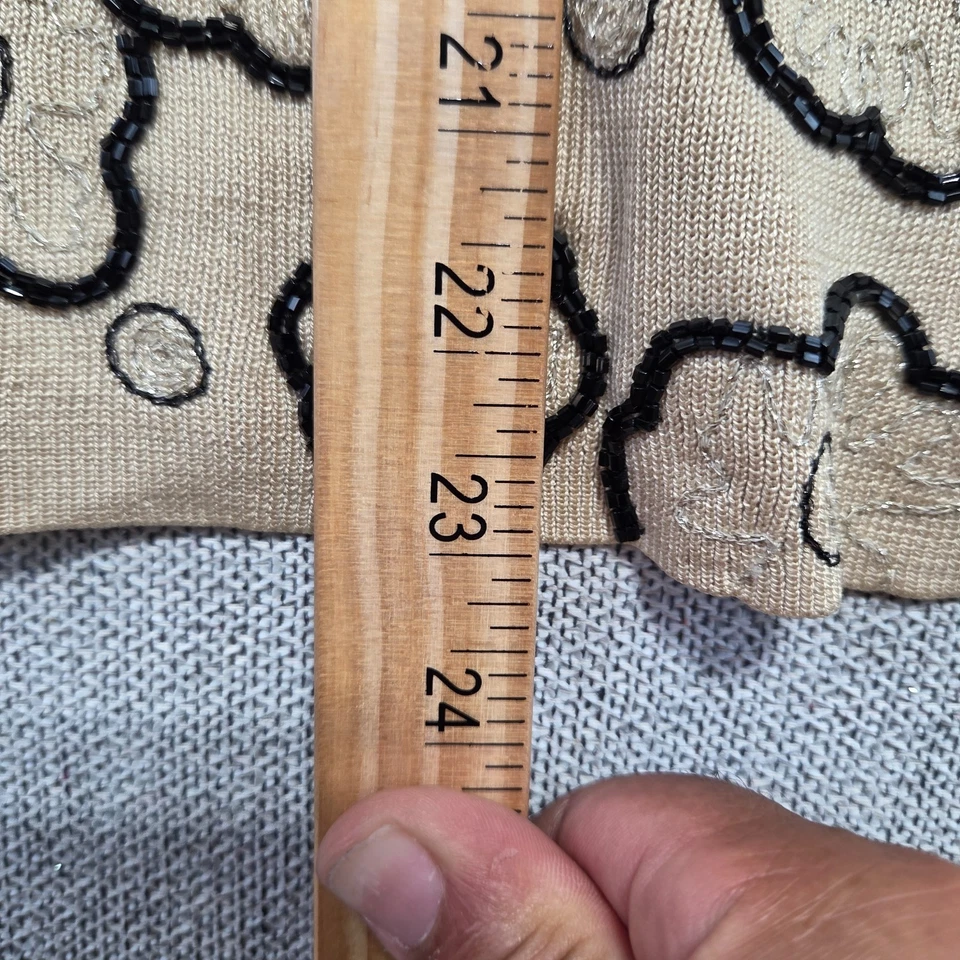 Женский свитер Ann Taylor без рукавов размер Large бежевый с вышивкой цветочный пуловер - Изображение 2 из 4