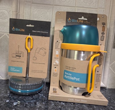 BioLite Kettle Pot And BioLite Coffee Press New In Box
