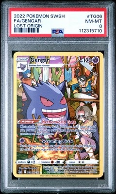 PSA 8 Gengar #TG06 2022 Pokemon Sword & Shield Lost Origin