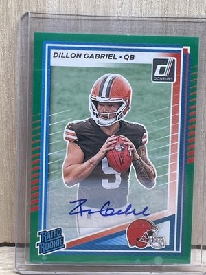 2025 Donruss Dillon Gabriel Rated Rookie Auto Green #316 Cleveland Browns RC