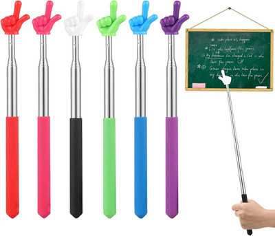 6 Pcs Pointer Finger Stick, Multipurpose Teacher Pointer Stick, Extendable Class