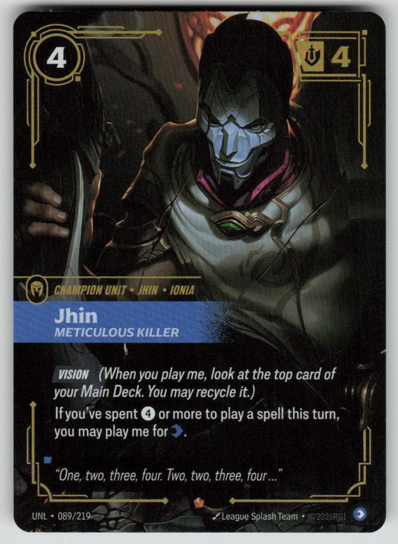 Jhin - Meticulous Killer Foil Epic Unleashed 089/219 Riftbound NM