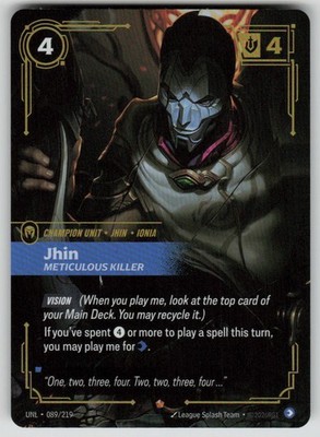 Jhin - Meticulous Killer Foil Epic Unleashed 089/219 Riftbound NM
