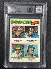 DENNIS MARTINEZ SIGNED 1977 TOPPS ROOKIE CARD #491 BGS BAS 10 AUTO AUTOGRAPH