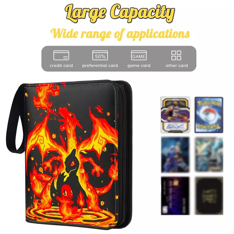 400/900 Pokemon Trading Cards Binder Zipper Game Card Album Folder Holder Gift