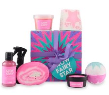 NIB LUSH Christmas Snow Fairy Star 7pc Gift Set Spray Gel Lotion Scrub Bubble