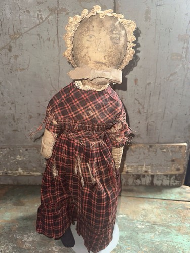 Antique American Folk Art Cloth Rag Doll