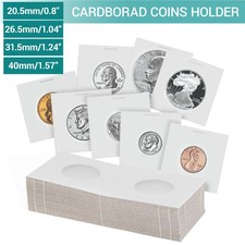 200 Assorted Coin Holder 2X2 Cardboard Mylar Flip For Penny Nickel Dollar 4 Size