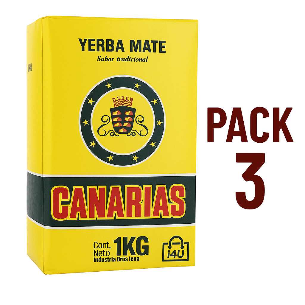 3 Pack Yerba Mate Canarias 3kg / 6.6lb | Traditional Mate | Ships from USA