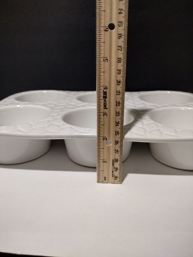 Sartén grande para magdalenas Temptations Texas sauce tallado blanco 6 tazas utensilios para horno de cerámica - Imagen 8 de 15