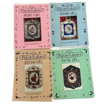 Piecemakers Seasonal Girls Cross Stitch Pattern Lot of 4 Vintage Chart Set