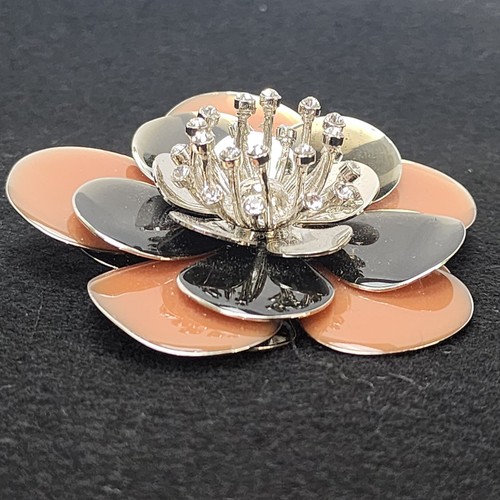 Vintage Miu Miu Brooch Flower Italy Crystal Stones Beautiful Quality - Picture 3 of 24