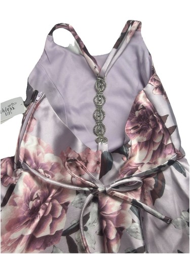 Speechless Kids Pink Lavender Floral High Low Faux Gem Easter Party Dress Size 8 - 第 9/10 張圖片