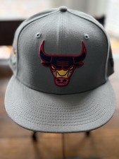 New Era 59FIFTY Chicago Bulls NBA Fitted Hat Cap Gray Size 7 5/8