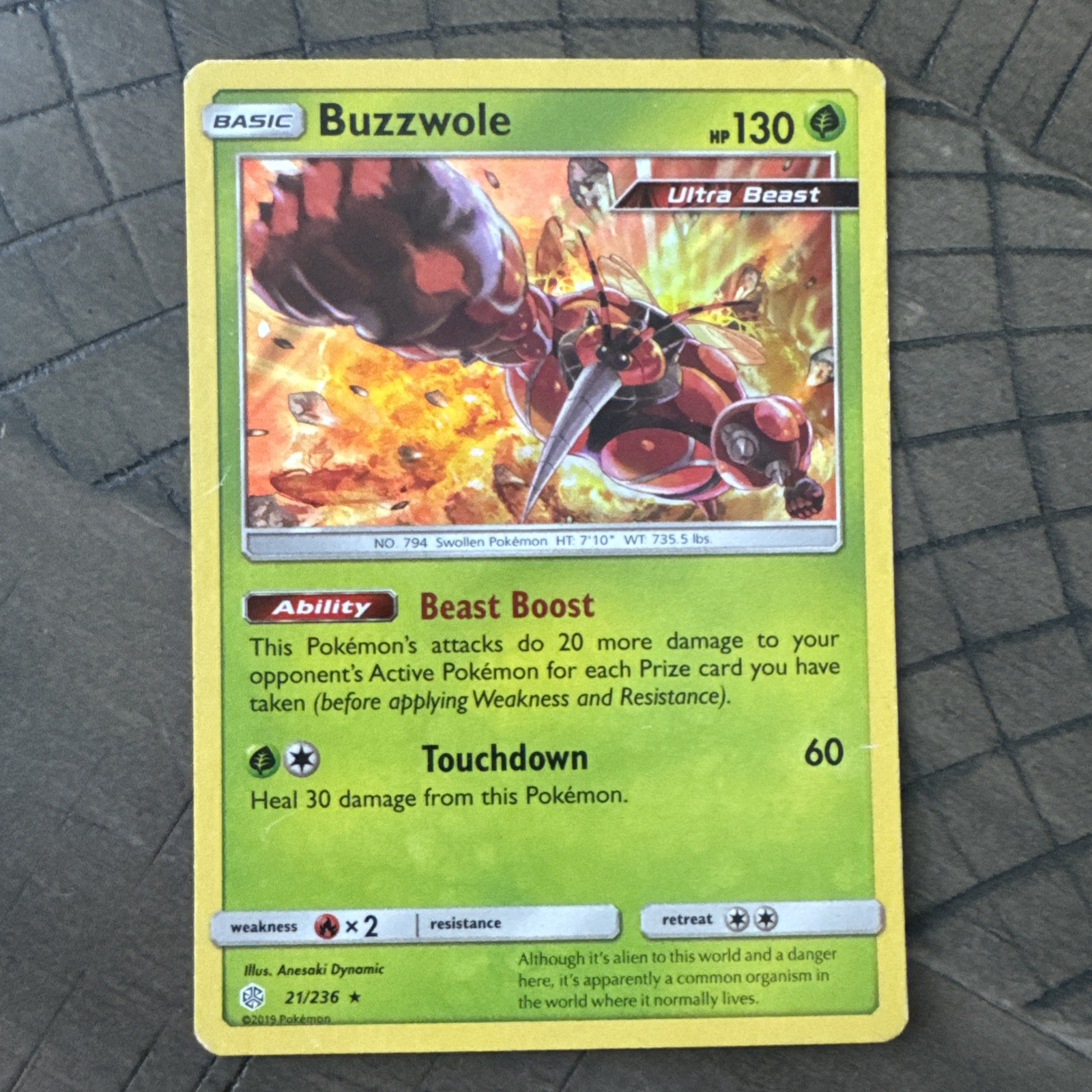 Buzzwole Holo Cosmic Eclipse Sun & Moon 21/236 Pokemon TCG 