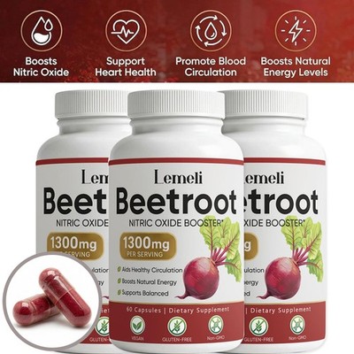 1-3x Lemeli Beetroot - 1300mg, Lemeli Beet Root Supplement 60 Capsules US HOT 