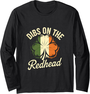 Vintage Dibs On The Redhead Irish St Patrick's Day Long Sleeve Tshirt