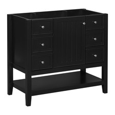 36" Bathroom Vanity without Sink, Cabinet Base Only, One Cabinet and three Dra