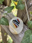 VTG SIAM GLOBE Sterling Silver & Multi Color RING Size 7.5 Semi Adjust Open