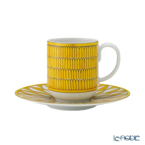 Hermès HERMES Soleil d'Hermès Coffee Cup & Saucer 100ml Demitasse/Espresso Pair thumbnail 3