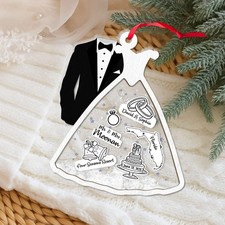 Custom Wedding Shaker Ornament First Christmas Married 2025 Couple Gift
