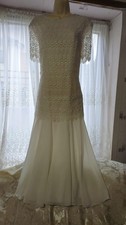 Ladies Ivory Lace  and chiffon dress, over 40% off. UK Size 12