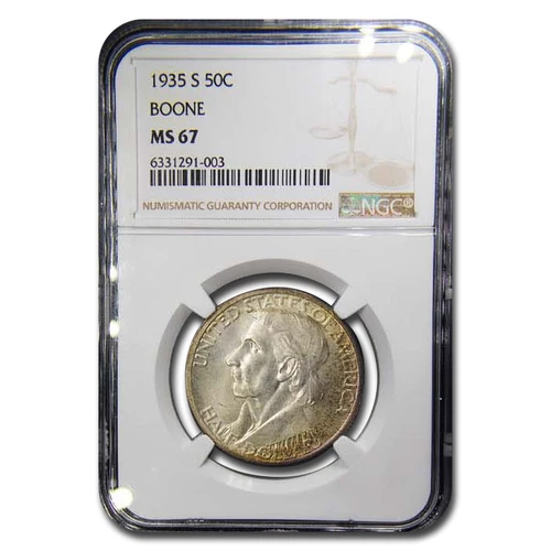 1935-S Boone Bicentennial Half Dollar Commem MS-67 NGC