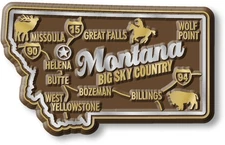 Montana Premium State Magnet by Classic Magnets, 2.8" x 1.7"