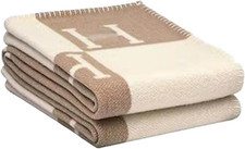H Blanket Soft Throw Blanket Faux Fleece Cashmere Plaid Warm Shawl Thick Knitted