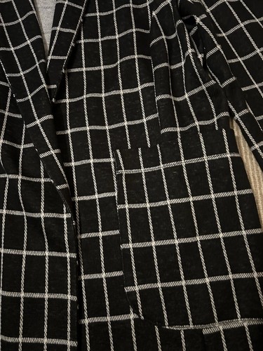 NEW Check Coat Black White Monochrome Houndstooth Grid Long Primark Size 10 - Picture 4 of 10