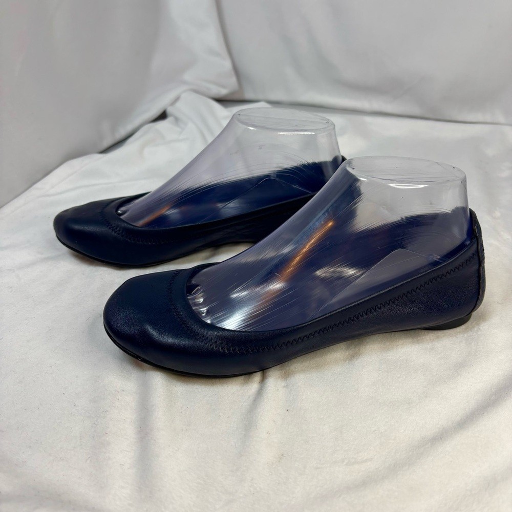 Tory Burch Eddie Navy Ballet Flats Size 5.5 thumbnail 4