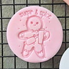 Gingerbread Cookie Stamp “Sugar & Spice” Christmas Fondant Embosser | MS Biscuit