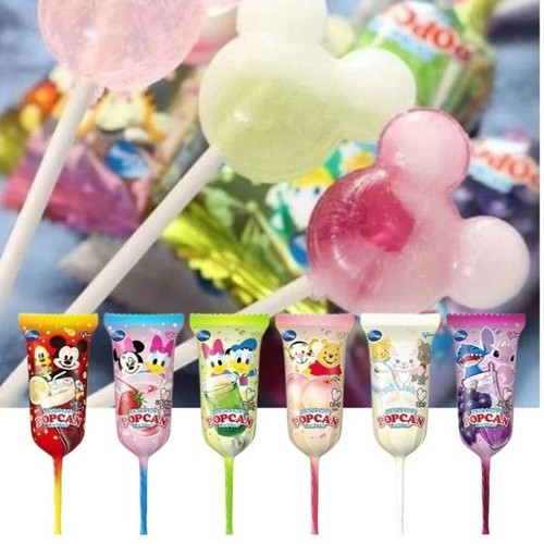 Glico Disney Popcan Mickey Mouse Candy Lollipop Japan Dagashi Party Favor Box 30 - Picture 5 of 9