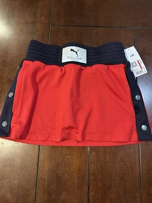 PUMA LaQuan Smith Red Navy Tearaway Button Skort Skirt Women s size XS NEW TH5