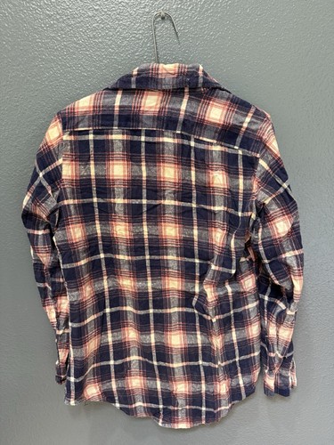 Vintage 70’s Tall Timbers Blue Plaid Cotton Button Up Flannel Small Men’s - Picture 4 of 4