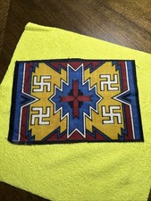 Vintage Navajo Whirling Log Tobacco Cigarette Rug Design Felt Flannel 8.5x6 🔥🔥